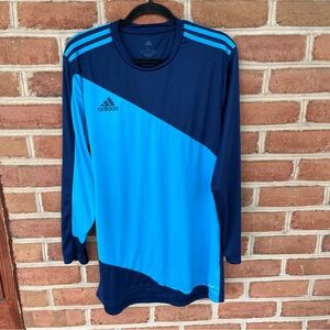 Men’s Adidas blue long sleeve performance shirt. size: large